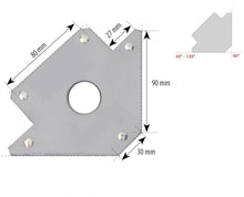 Angle magnétique pour soudure - maintient précis à 45°, 90°, 135° - support de fixation aimanté - 22kg - [la pièce]