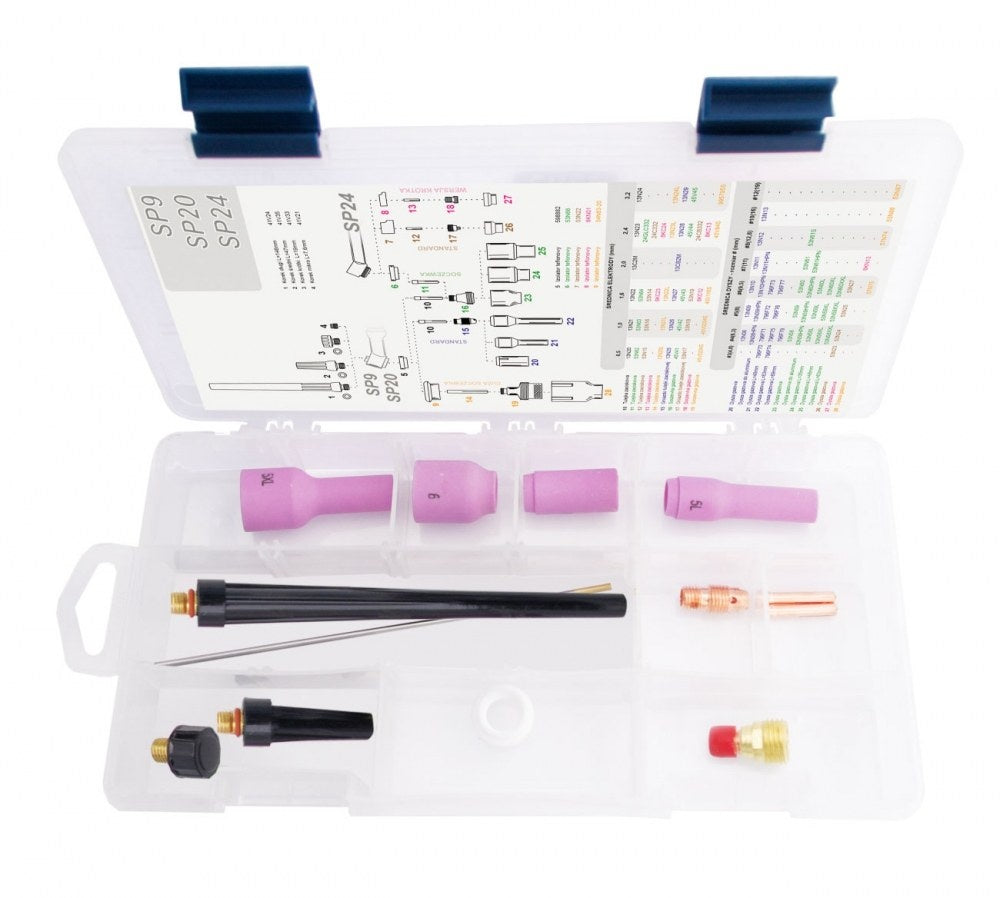 Coffret de maintenance pour torche TIG 9/20- Electrodes ø 2,4 mm - [la pièce]
