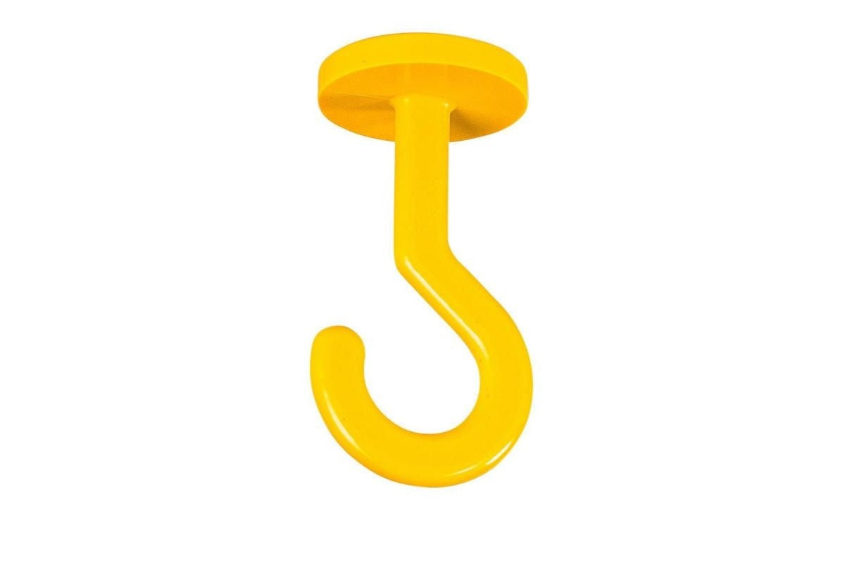 Crochet de suspension en plastique jaune pour rail -dim : 40 x 40 mm -[lot de 10 pièces]