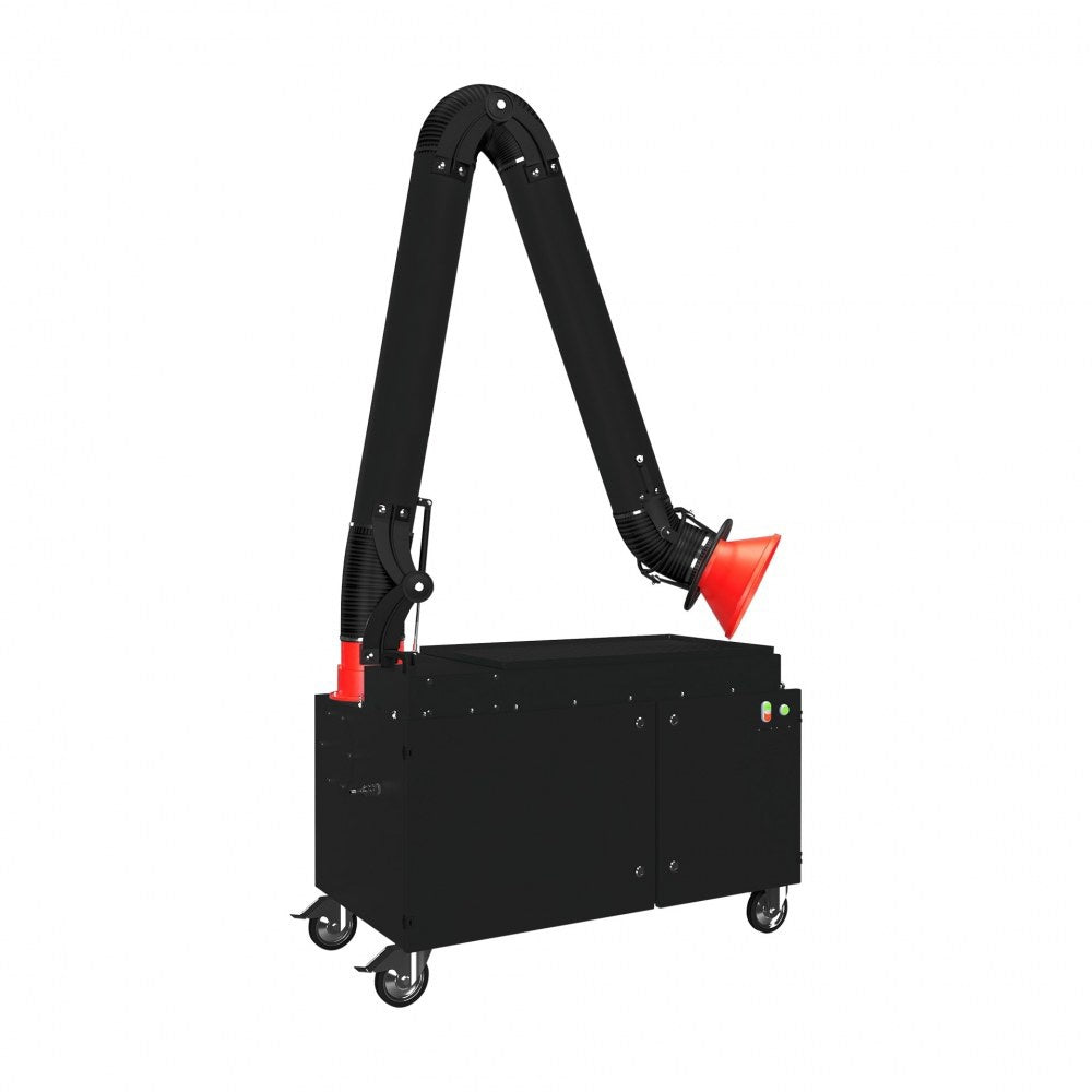 Extracteur de fumées mobile avec bras d’aspiration 2m - débit 1000 m³/h, double filtration, alimentation 230v - [la pièce]