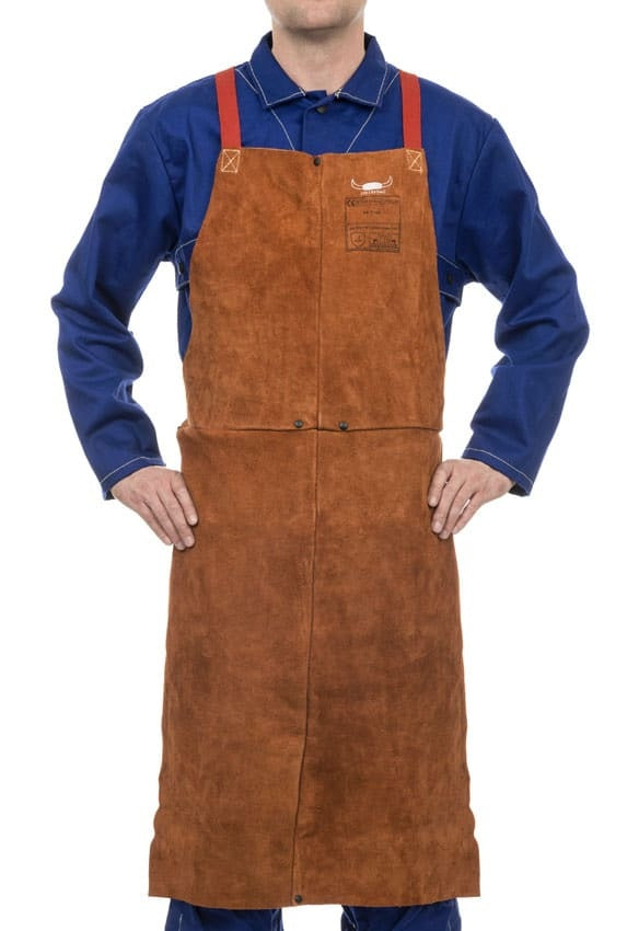 Tablier de protection en cuir croûte bovin avec fermeture automatique Taille 80 X 122 cm - [la pièce]