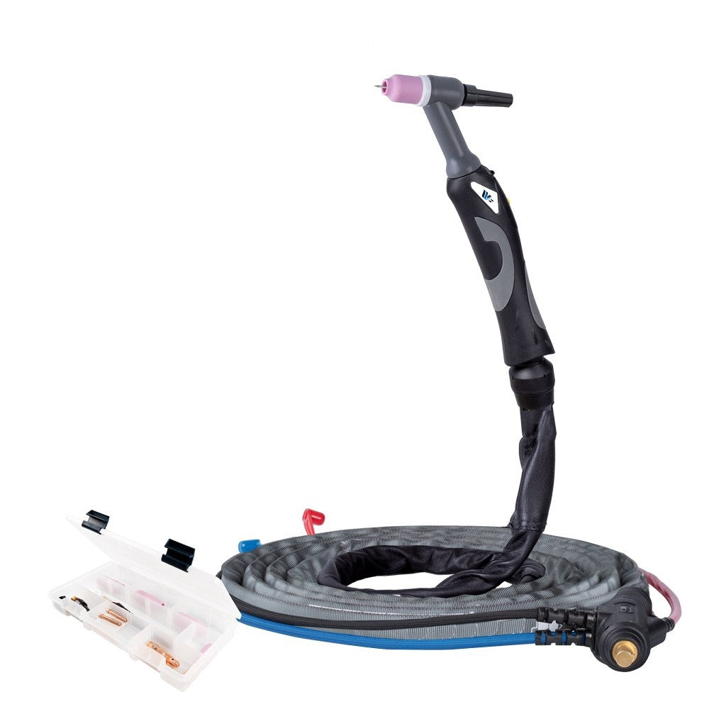 Torche TIG 18 PRO tête FLEX - longueur 4m, refroidissement liquide, 350A DC/250A AC, ø Electrode 0.5-4.0mm - [la pièce]