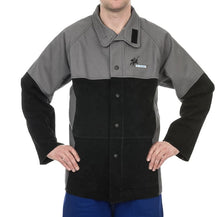Veste soudeur cuir / dos tissu anti-feu/velcro+pression taille XXL - [la pièce]