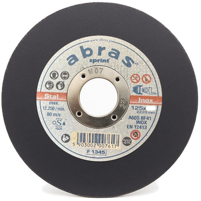 Disque a tronçonner Acier/Inox 125x1,6x22.2 mm - La pièce