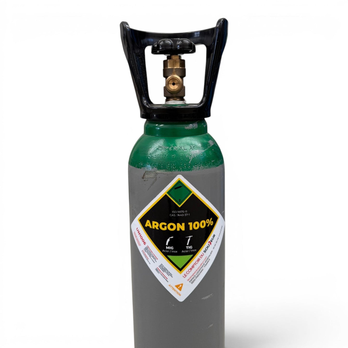 Bouteille Gaz de soudure Argon Sans Contrat B08, 1,5m³ - Rechargeable Livraison Offerte - Le Comptoir du Soudeur