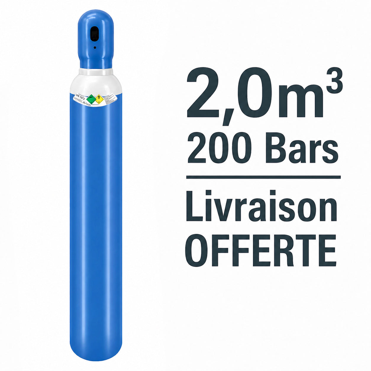 Bouteille Gaz de soudure Oxygène technique Sans Contrat B10, 2,0m³ - [1pc]