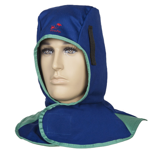 Cagoule soudage bleue en coton ignifugé - Le Comptoir du Soudeur