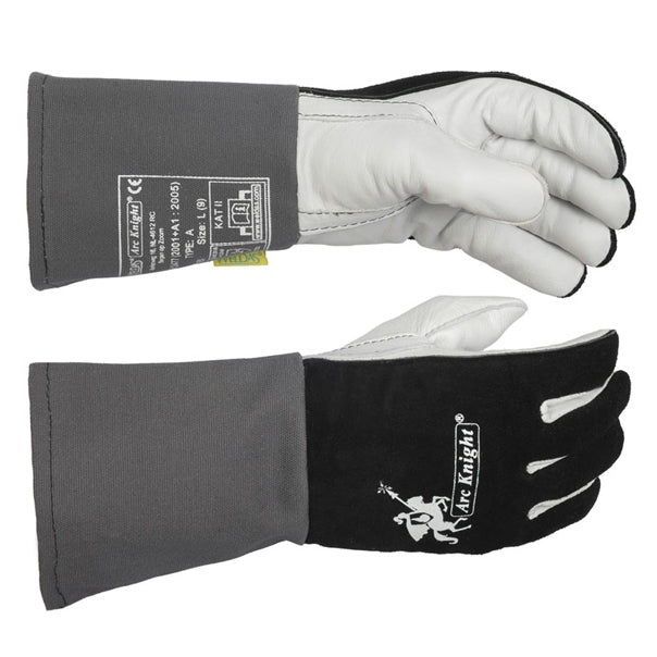 Gants de soudage noirs en cuir croûte bovin - Le Comptoir du Soudeur