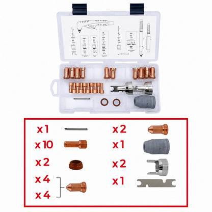 Pièces de rechange pour torche plasma PT100 Standard- Kit de 27 pièces