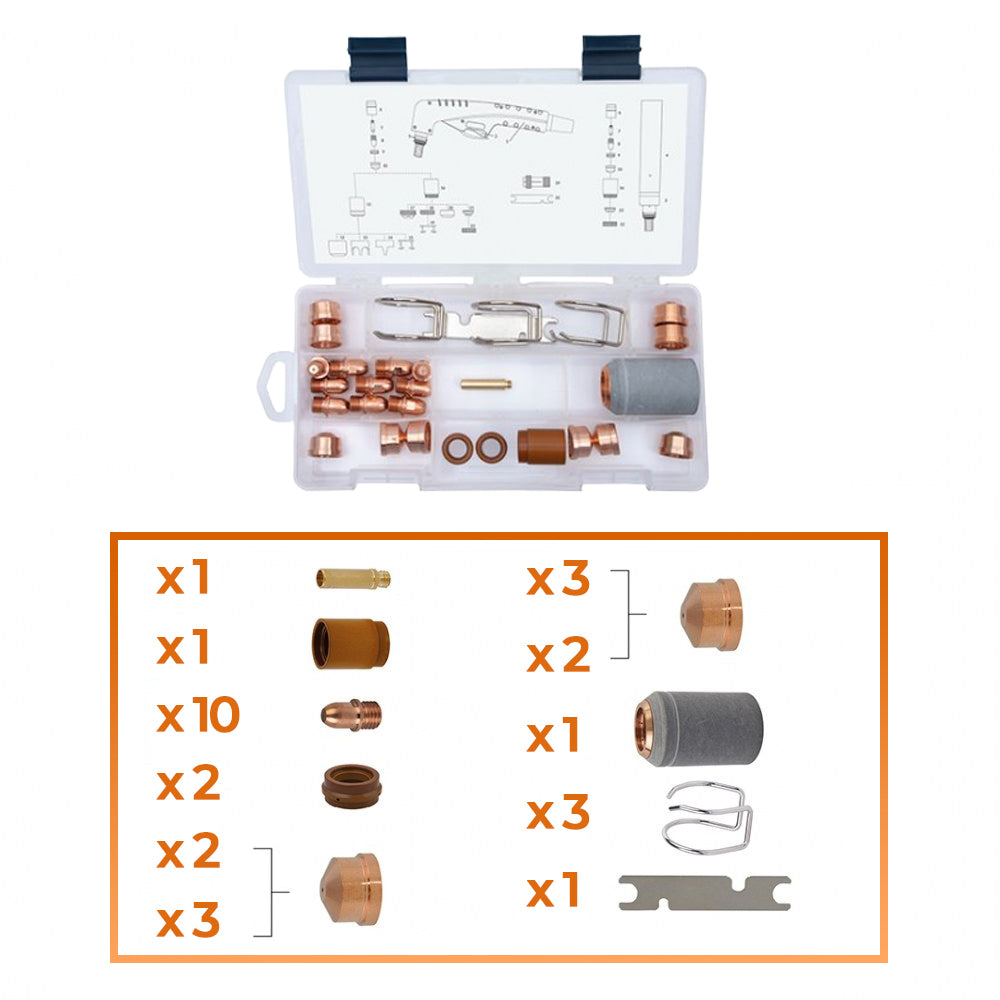 Pièces de rechange pour torche plasma NW141 type TRAFIMET- Kit de 29 pièces - Le Comptoir du Soudeur