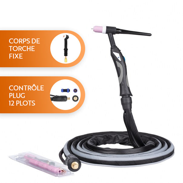 Torche TIG SR-17 - Corps fixe/flex - 4m/8m - Refroidi air - Le Comptoir du Soudeur