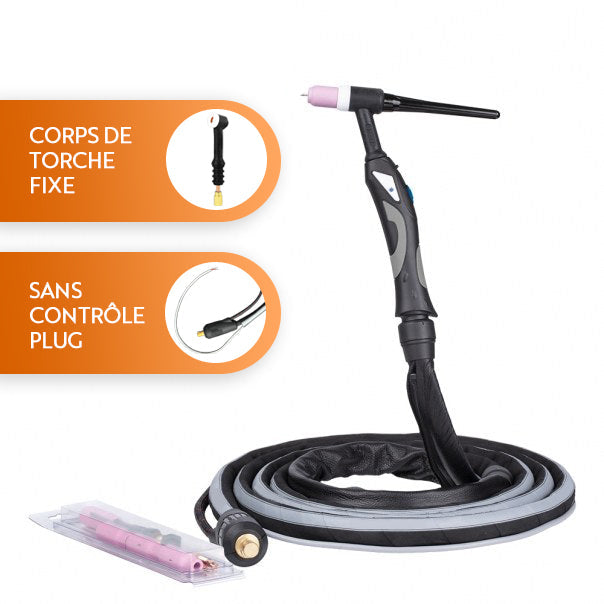 Torche TIG SR-17 - Corps fixe/flex - 4m/8m - Refroidi air - Le Comptoir du Soudeur