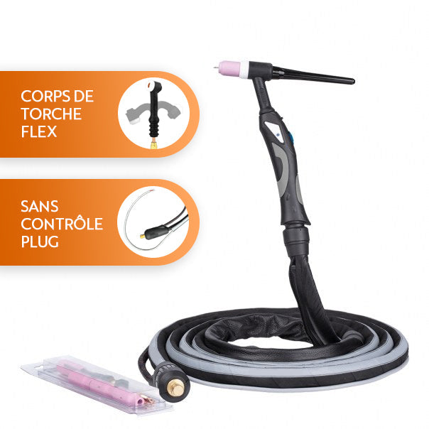Torche TIG SR-17 - Corps fixe/flex - 4m/8m - Refroidi air - Le Comptoir du Soudeur