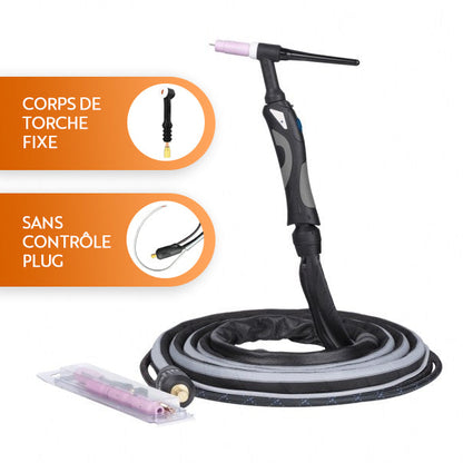 Torche TIG SR-18 - Corps fixe/flex - 4m/8m - Refroidi eau - Le Comptoir du Soudeur