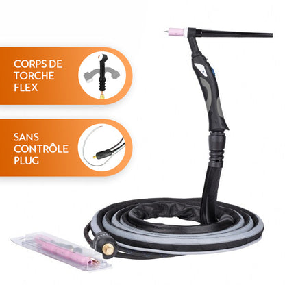 Torche TIG SR-20 - Corps fixe/flex - 4m/8m - Refroidi eau - Le Comptoir du Soudeur