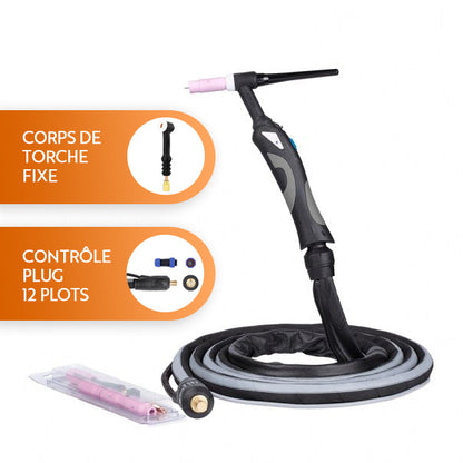 Torche TIG SR-26 - Corps fixe/flex - 4m/8m - Refroidi air - Le Comptoir du Soudeur