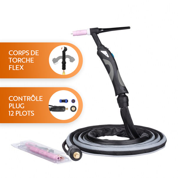 Torche TIG SR-26 - Corps fixe/flex - 4m/8m - Refroidi air - Le Comptoir du Soudeur
