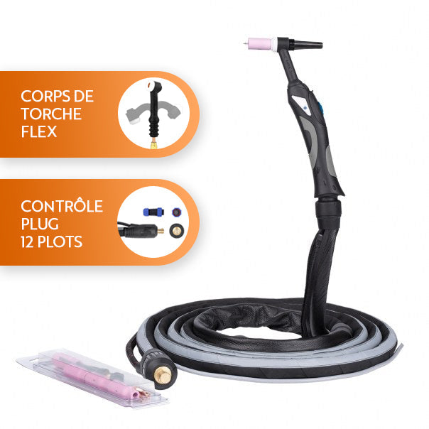 Torche TIG SR-09 - Corps fixe/flex - 4m/8m - Refroidi air - Le Comptoir du Soudeur