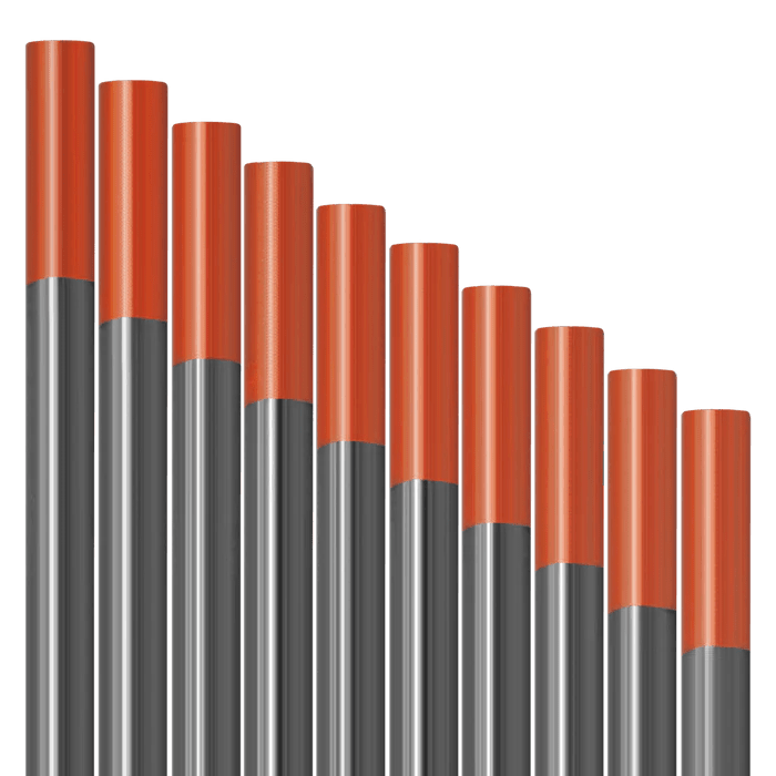 Lot de 10 électrodes en tungstène rouge - 2% de teneur en thorium - Le Comptoir du Soudeur
