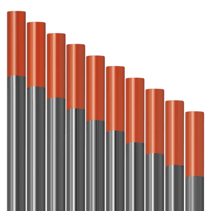 Lot de 10 électrodes en tungstène rouge - 2% de teneur en thorium - Le Comptoir du Soudeur
