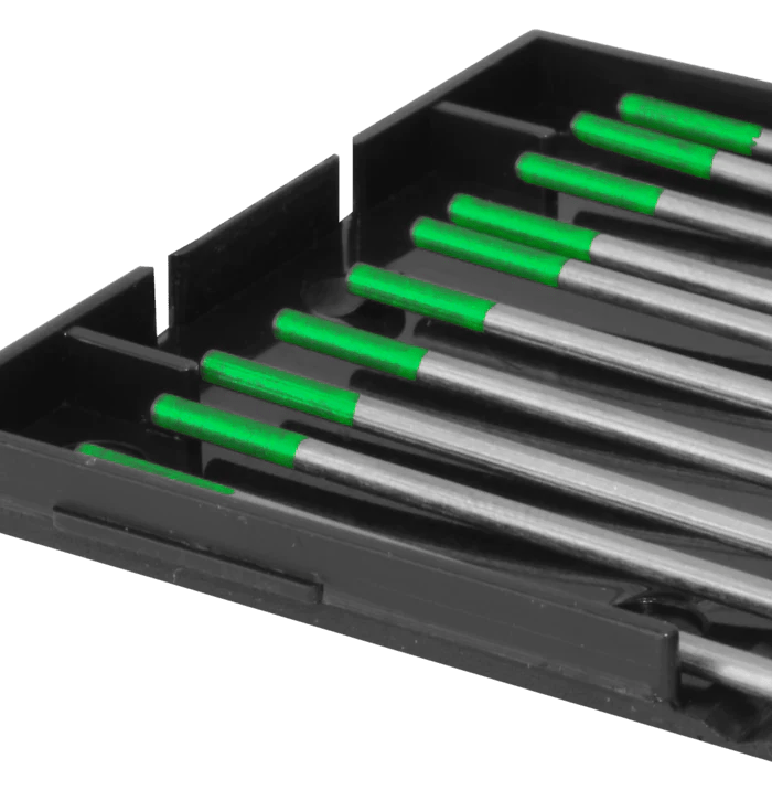 Lot de 10 électrodes tungstène verte - 100% tungstène - Le Comptoir du Soudeur