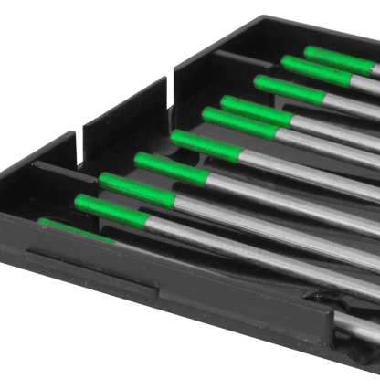 Lot de 10 électrodes tungstène verte - 100% tungstène - Le Comptoir du Soudeur