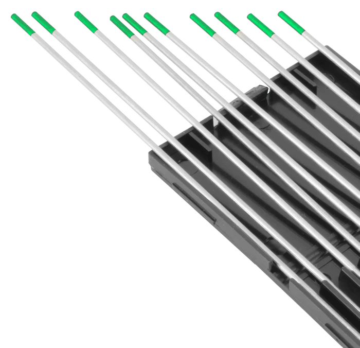 Lot de 10 électrodes tungstène verte - 100% tungstène - Le Comptoir du Soudeur